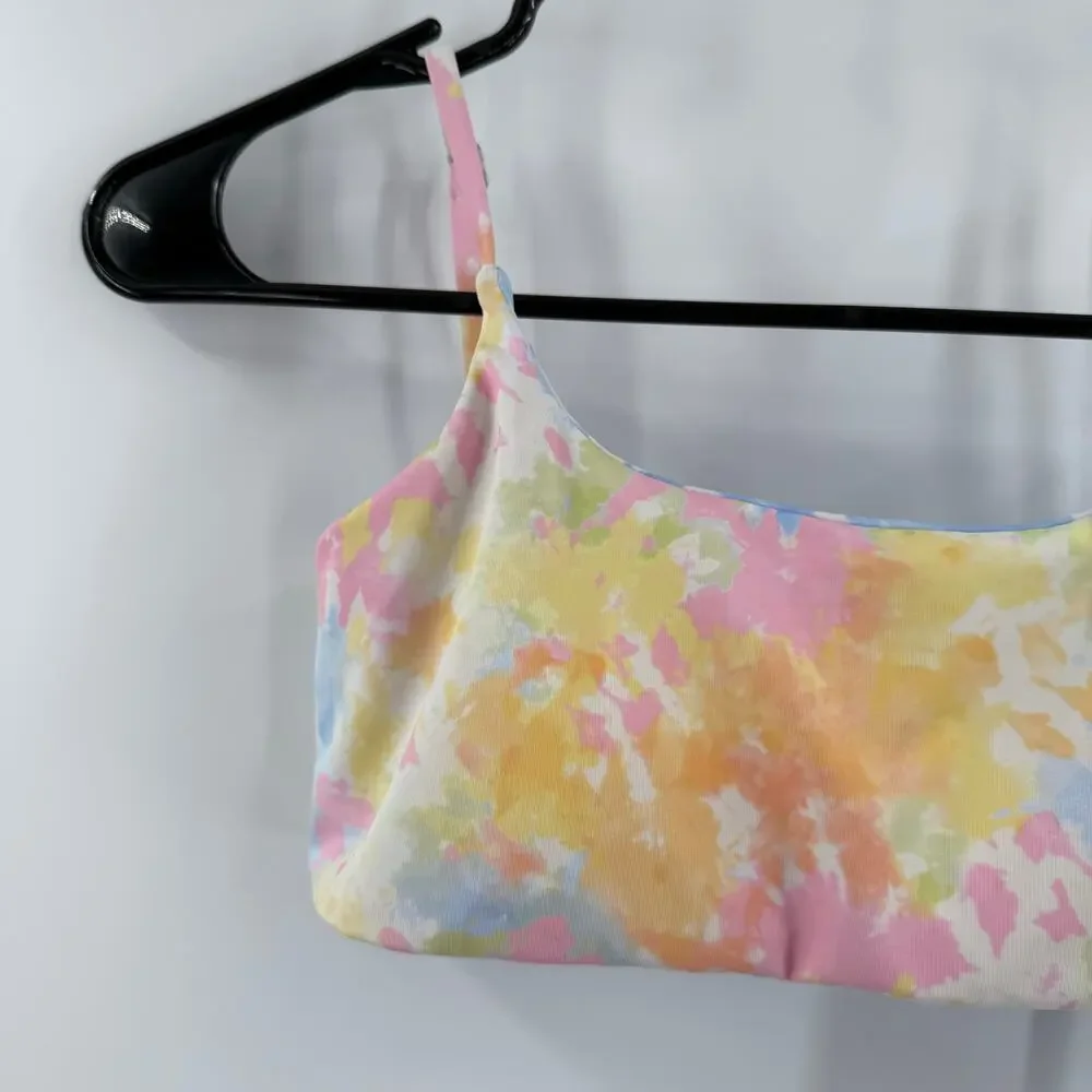 BILLABONG GIRLS Bikini Top Size 12 NEW On A Rainbow Reversible NWOT Tie Dye Swim